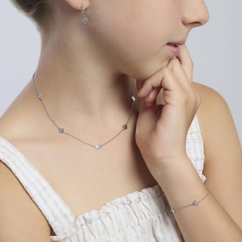 Bracciale in argento con quadrifogli CERCAMI