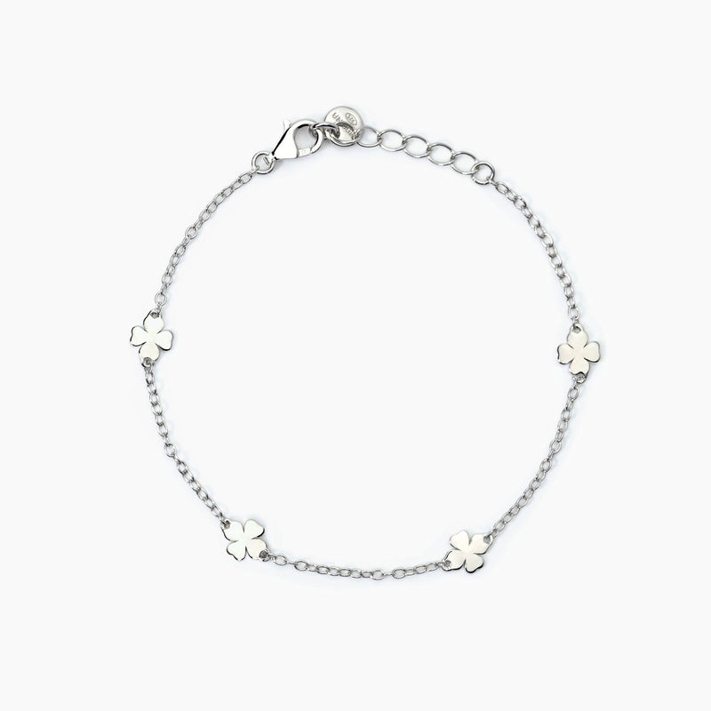 Bracciale in argento con quadrifogli CERCAMI