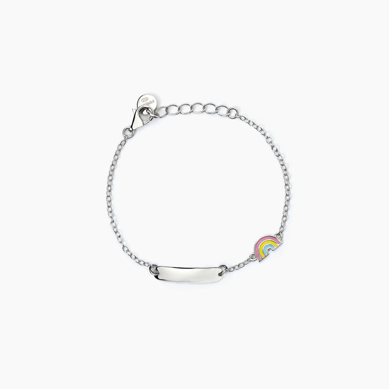 Bracciale personalizzabile in argento con arcobaleno RAINBOW