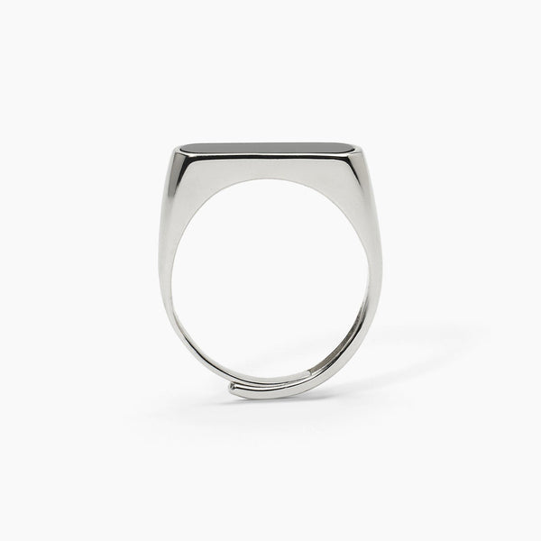 Anello in argento con agata nera THINK BLACK - Gioielleria Fondente