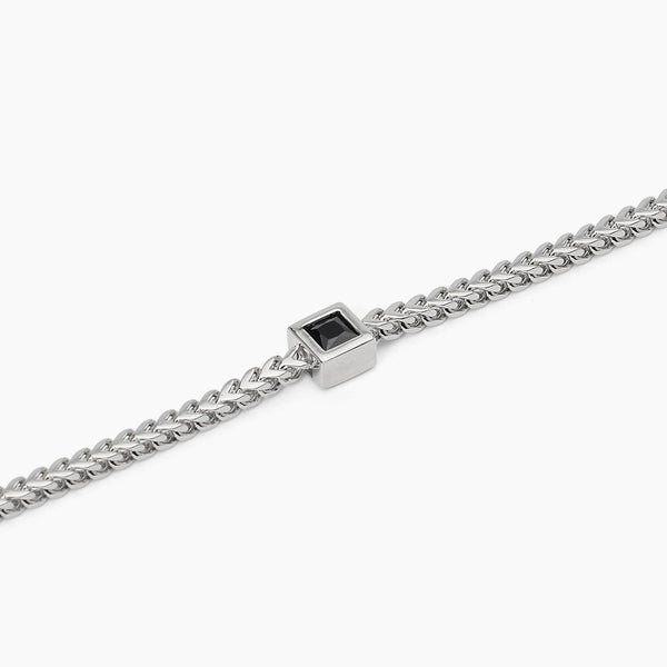 Bracciale in argento con catena franco BLACK CODE - Gioielleria Fondente