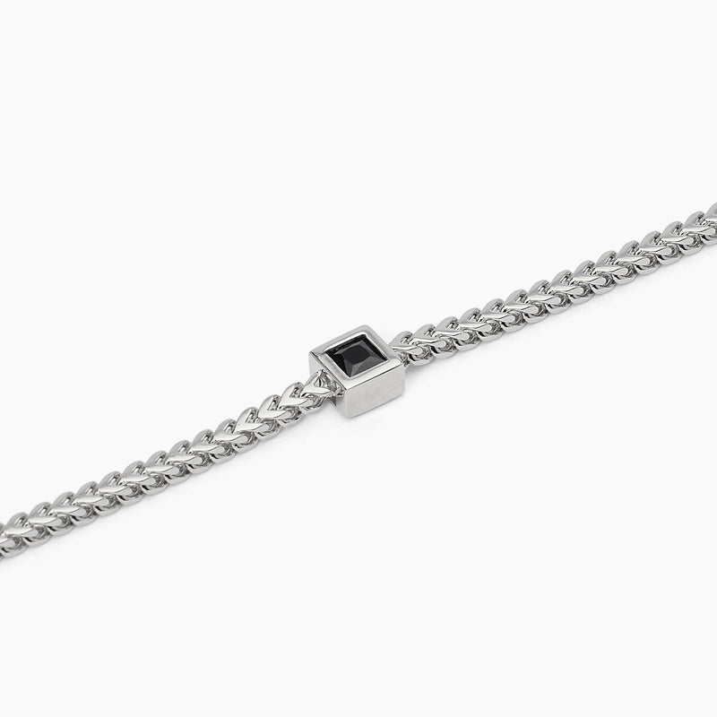 Bracciale in argento con catena franco BLACK CODE - Gioielleria Fondente