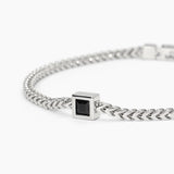 Bracciale in argento con catena franco BLACK CODE - Gioielleria Fondente