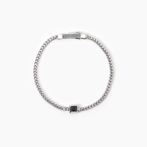Bracciale in argento con catena franco BLACK CODE - Gioielleria Fondente
