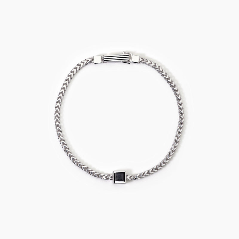 Bracciale in argento con catena franco BLACK CODE - Gioielleria Fondente