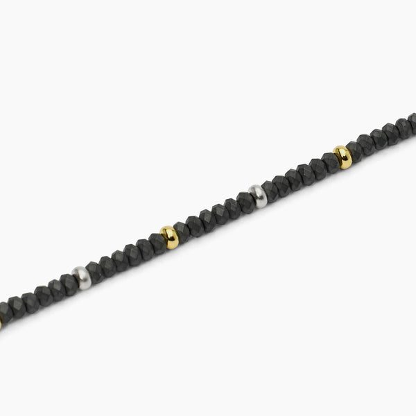 Bracciale in argento con ematite e inserti dorati ON ROAD - Gioielleria Fondente