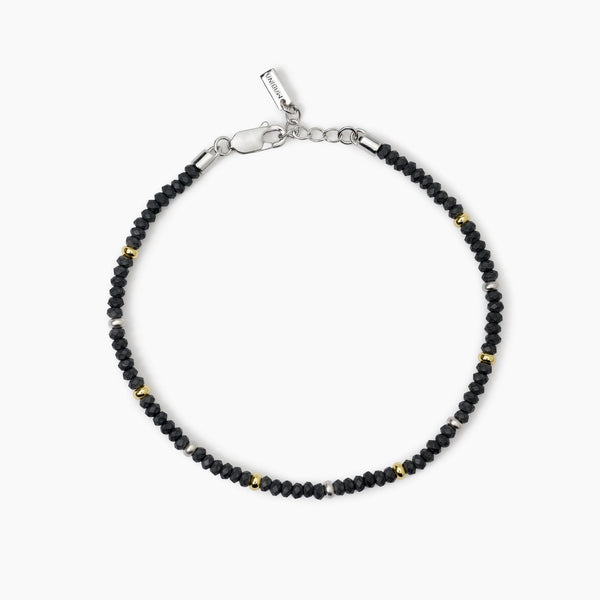 Bracciale in argento con ematite e inserti dorati ON ROAD - Gioielleria Fondente