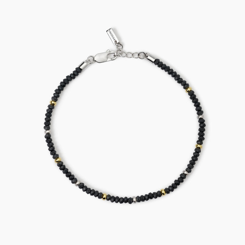 Bracciale in argento con ematite e inserti dorati ON ROAD - Gioielleria Fondente