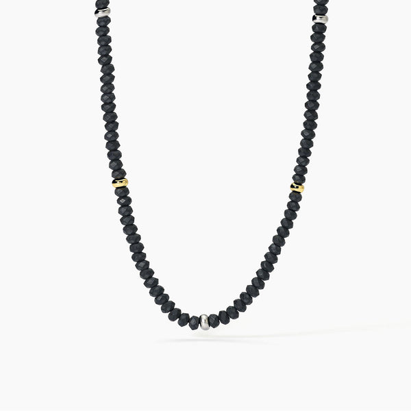 Collana in argento con ematite e inserti dorati ON ROAD - Gioielleria Fondente