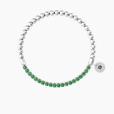 Bracciale elastico con sfere lucide e smeraldi sintetici "Bracciale Dei Desideri" - Gioielleria Fondente