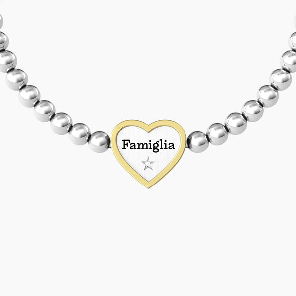 Bracciale elastico famiglia con ciondolo cuore CUORE | FAMIGLIA - Gioielleria Fondente