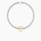 Bracciale elastico mamma con ciondolo cuore CUORE | MAMMA - Gioielleria Fondente