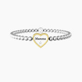 Bracciale elastico mamma con ciondolo cuore CUORE | MAMMA - Gioielleria Fondente