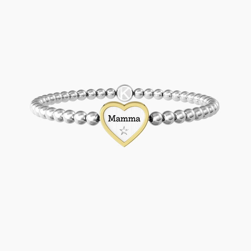 Bracciale elastico mamma con ciondolo cuore CUORE | MAMMA - Gioielleria Fondente