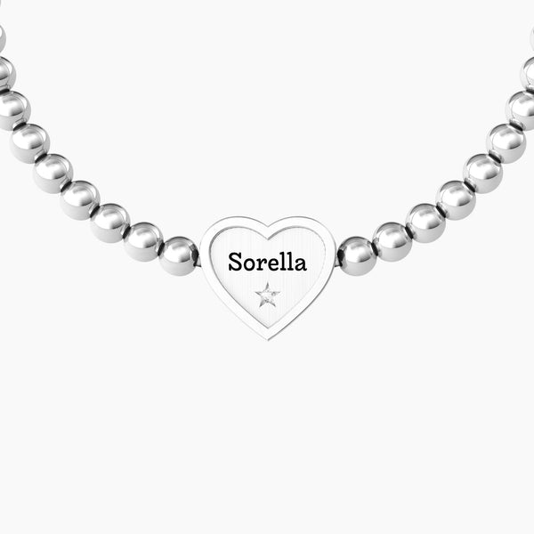 Bracciale elastico sorella con ciondolo cuore CUORE | SORELLA - Gioielleria Fondente