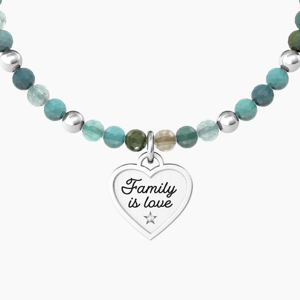 Bracciale famiglia con agata multicolor e ciondolo cuore CUORE | FAMILY IS LOVE - Gioielleria Fondente