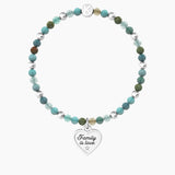 Bracciale famiglia con agata multicolor e ciondolo cuore CUORE | FAMILY IS LOVE - Gioielleria Fondente