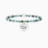 Bracciale famiglia con agata multicolor e ciondolo cuore CUORE | FAMILY IS LOVE - Gioielleria Fondente