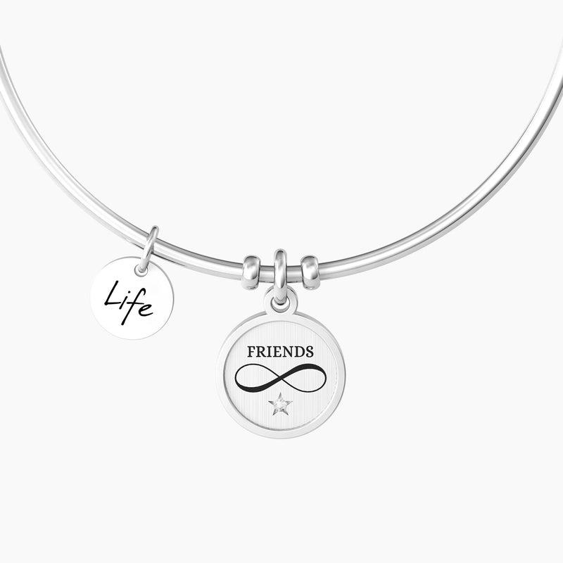 Bracciale rigido amicizia con ciondolo infinito FRIENDS | SENZA CONFINI - Gioielleria Fondente