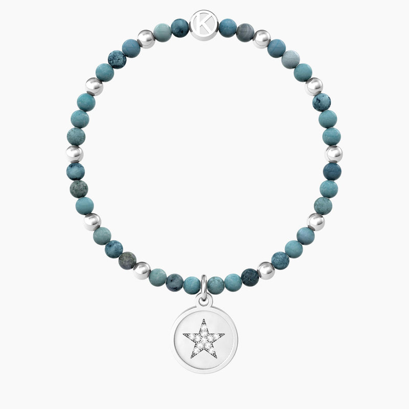 Bracciale con agata azzurra e ciondolo stella STELLA | HAPPY MIND. HAPPY LIFE - Gioielleria Fondente