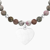 Bracciale nonna con agata multicolor e ciondolo cuore CUORE | NONNA - Gioielleria Fondente