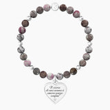 Bracciale nonna con agata multicolor e ciondolo cuore CUORE | NONNA - Gioielleria Fondente