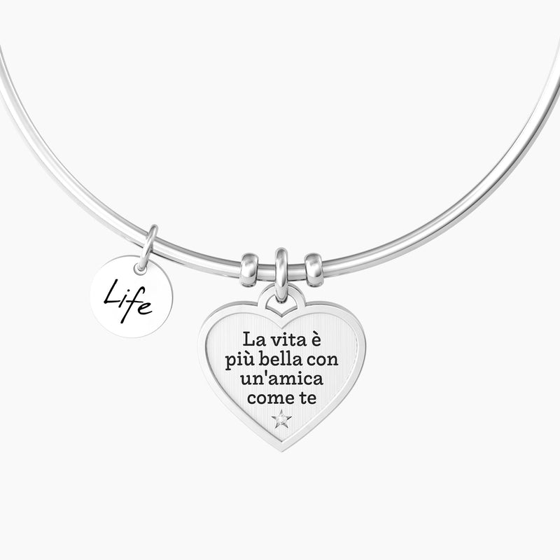 Bracciale rigido amica con ciondolo cuore AMICA | VITA - Gioielleria Fondente