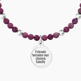 Bracciale amica con agata fucsia e ciondolo "Amici" - Gioielleria Fondente