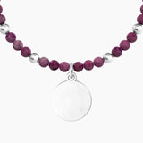 Bracciale amica con agata fucsia e ciondolo "Amici" - Gioielleria Fondente