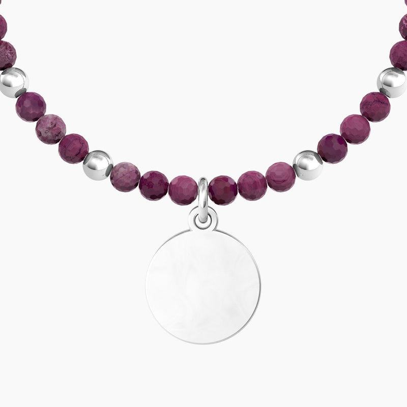 Bracciale amica con agata fucsia e ciondolo "Amici" - Gioielleria Fondente