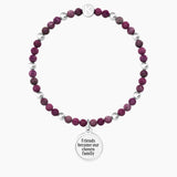 Bracciale amica con agata fucsia e ciondolo "Amici" - Gioielleria Fondente
