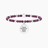 Bracciale amica con agata fucsia e ciondolo "Amici" - Gioielleria Fondente