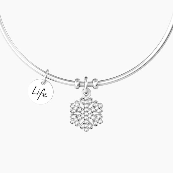Bracciale rigido con ciondolo fiocco di neve FIOCCO DI NEVE | PERFEZIONE - Gioielleria Fondente