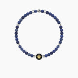 Bracciale elastico uomo con agata blu e rosa dei venti ROSA DEI VENTI | LIBERO ED INTREPIDO - Gioielleria Fondente