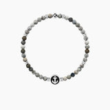 Bracciale elastico uomo con agata marrone e ancora "Ancora | Stabilità" - Gioielleria Fondente