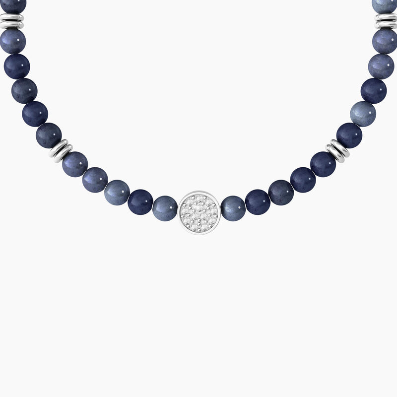 Bracciale uomo con dumortierite blu e cristalli "Unicità" - Gioielleria Fondente