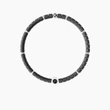 Bracciale elastico uomo con ematite grigia e cristalli "Unicità" - Gioielleria Fondente
