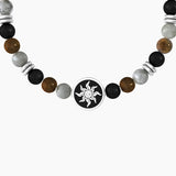 Bracciale uomo con pietre naturali multicolor, cristalli e sole "Sole | New beginning" - Gioielleria Fondente