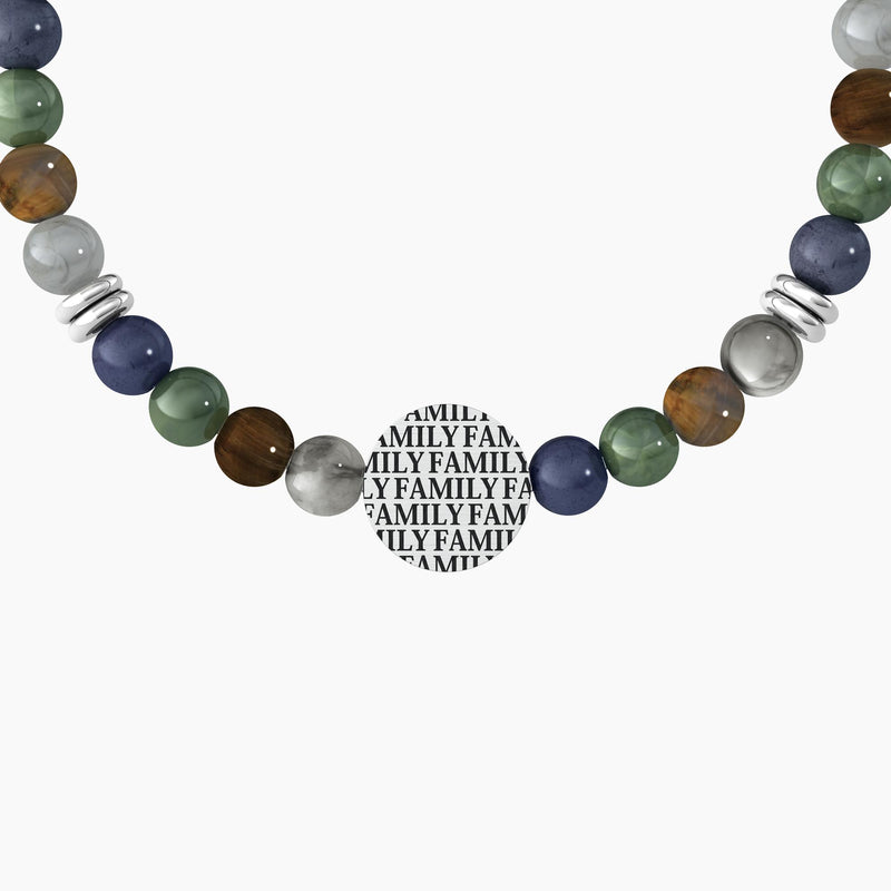 Bracciale famiglia uomo con pietre naturali e infinito "Infinito | Famiglia" - Gioielleria Fondente