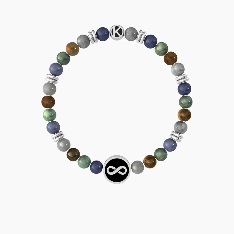 Bracciale famiglia uomo con pietre naturali e infinito "Infinito | Famiglia" - Gioielleria Fondente