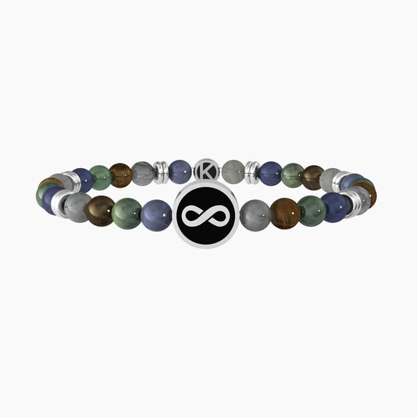 Bracciale famiglia uomo con pietre naturali e infinito "Infinito | Famiglia" - Gioielleria Fondente