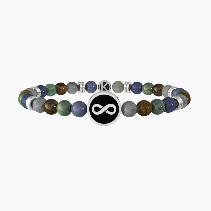 Bracciale famiglia uomo con pietre naturali e infinito "Infinito | Famiglia" - Gioielleria Fondente