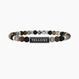 Bracciale amicizia uomo con pietre naturali "Who finds a friend finds a treasure" - Gioielleria Fondente