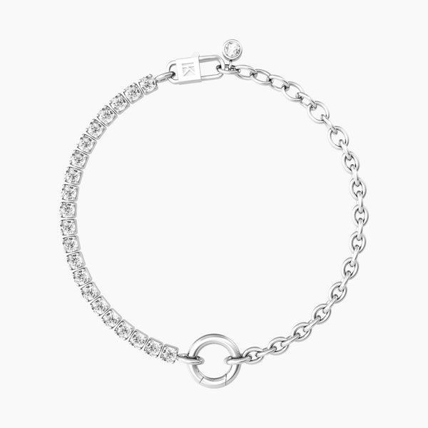 Bracciale in acciaio con zirconi DUETTO - Gioielleria Fondente