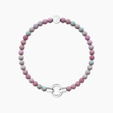 Bracciale in acciaio con agata rosa striata MAMANONMAMA - Gioielleria Fondente