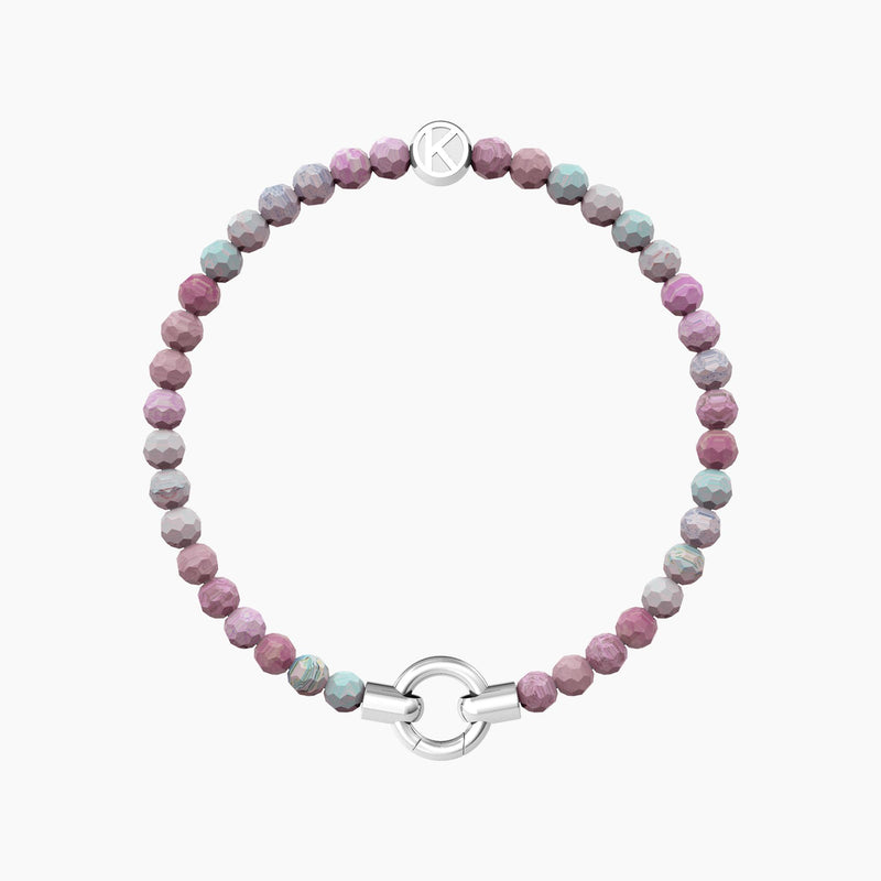 Bracciale in acciaio con agata rosa striata MAMANONMAMA - Gioielleria Fondente