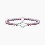 Bracciale in acciaio con agata rosa striata MAMANONMAMA - Gioielleria Fondente