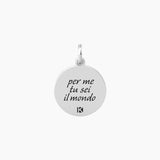 Ciondolo tondo con frase MAMMA SEI IL MONDO - Gioielleria Fondente