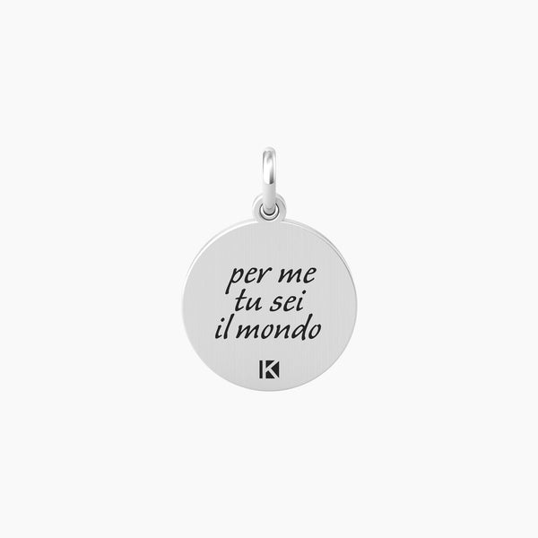 Ciondolo tondo con frase MAMMA SEI IL MONDO - Gioielleria Fondente