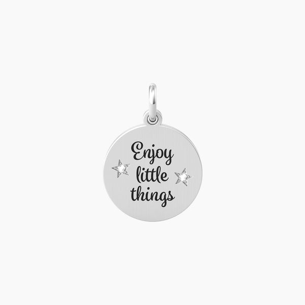 Ciondolo tondo enjoy little things con cristalli ENJOY LITTLE THINGS - Gioielleria Fondente